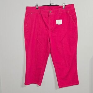 B#48 Style &‎ Co Women's 16W Pink Capri Jeans Studded Back Pockets Cropped